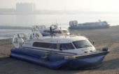 На китайско-российской пограничной реке начались перевозки транспортом на воздушных подушках