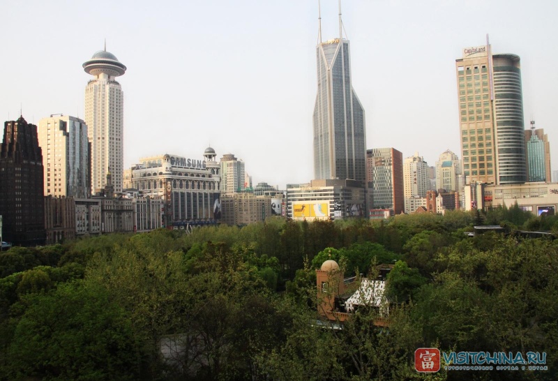 Вид из кафе на крыше Шанхайской Художественной галереи
